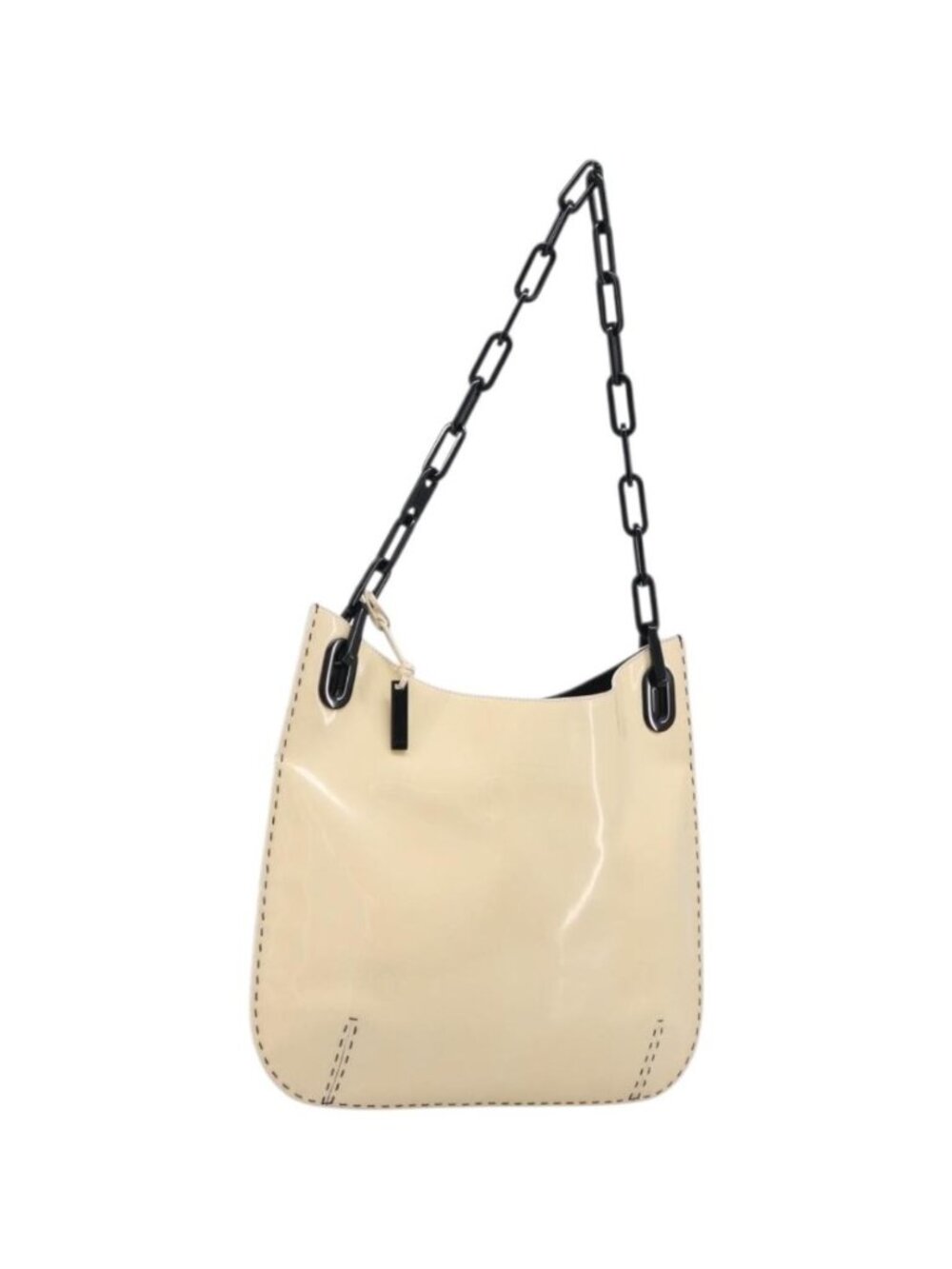 GUCCI Chain Shoulder Bag Patent leather Beige Gold 001 4168